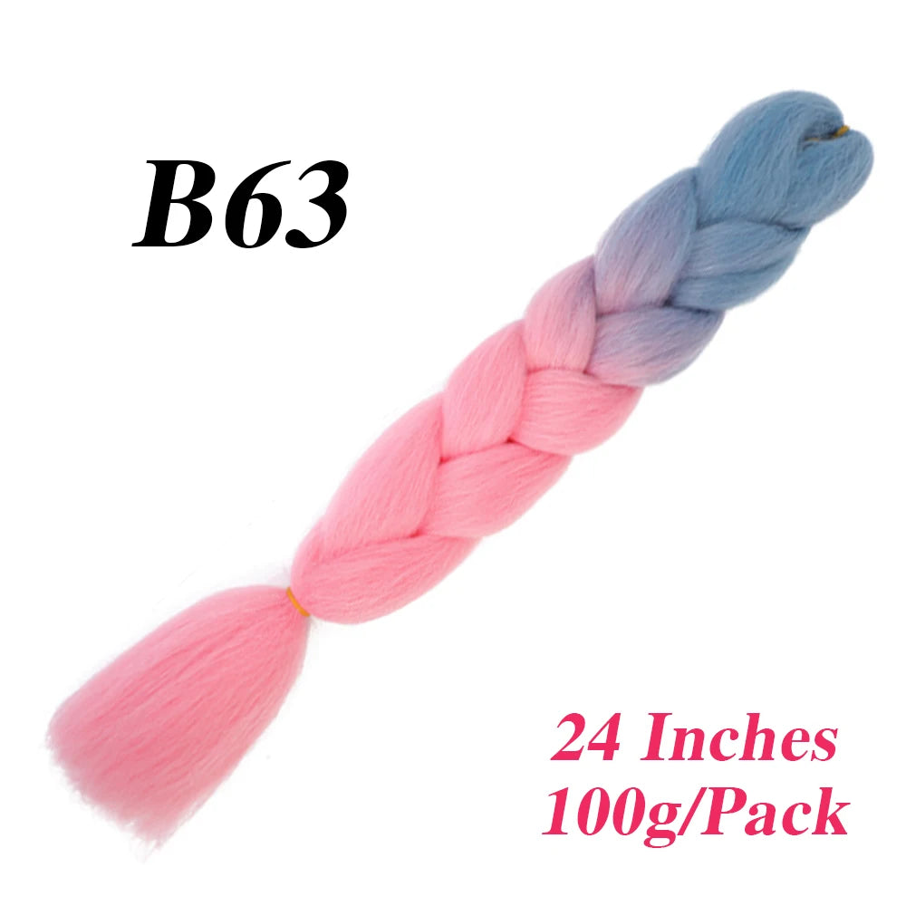 24 Inch Jumbo Braiding Hair – Afro Ombre Synthetic Extensions for Children’s Braids (100g) 33