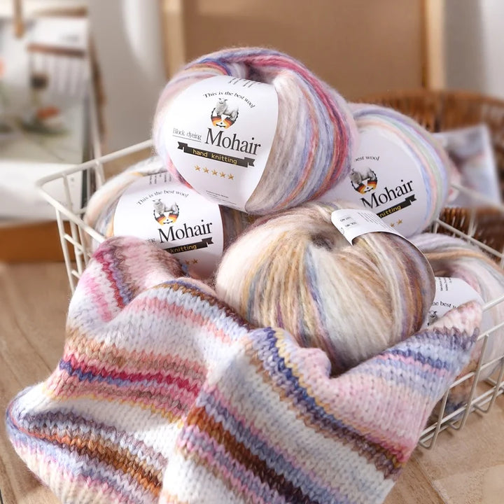 Gradient Zebra Pattern Yarn Balls (6 Pack / 300g) – Colorful Knitting Yarn for Sweaters, Shawls, Scarves & DIY Crafts