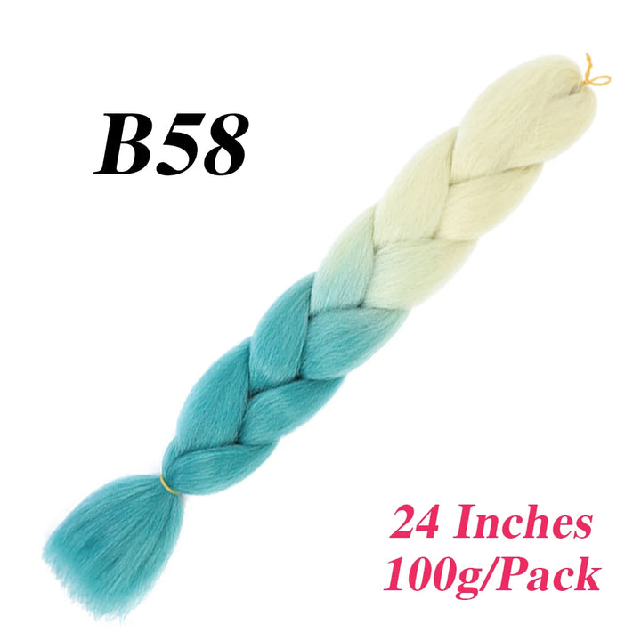 24 Inch Jumbo Braiding Hair – Afro Ombre Synthetic Extensions for Children’s Braids (100g) 33