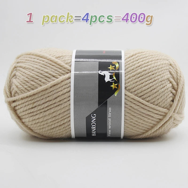 400g Thick Alpaca Wool Yarn – Chunky Knitting Yarn for Sweaters, Scarves, Hats & Coats (4 Skeins Pack)