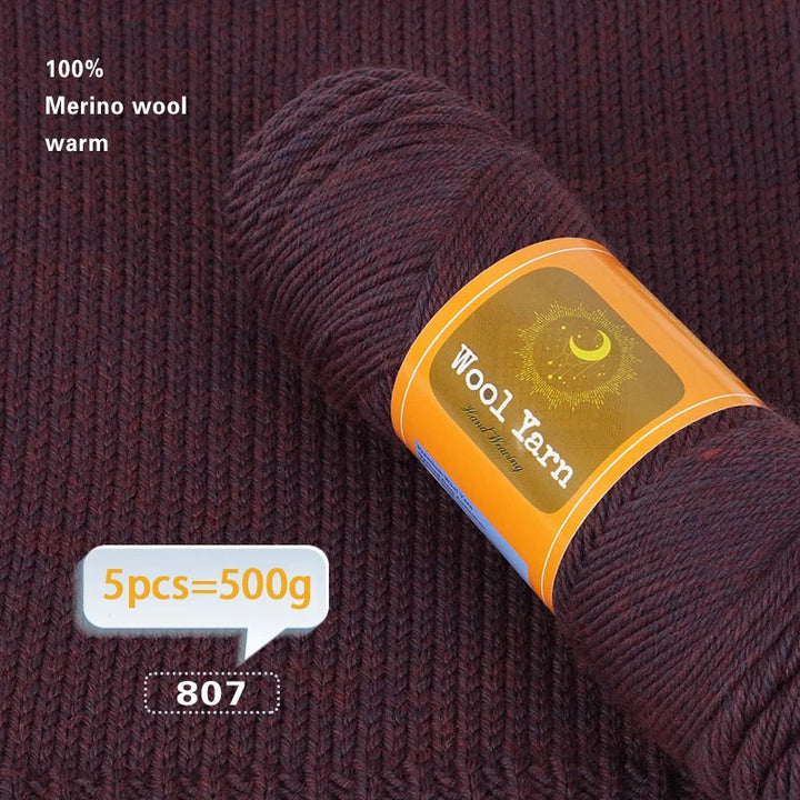 500g Colorful Alpaca Yarn – Thick Knitting Yarn for Sweaters, Coats, Scarves, Hats & Winter DIY Crafts