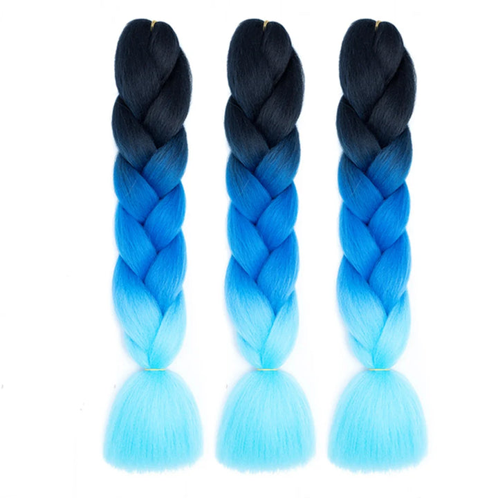 3 Packs 24 Inch Rainbow Braiding Hair Extensions – Ombre Synthetic Jumbo Braid Hair for Crochet Braids (Rose Red)