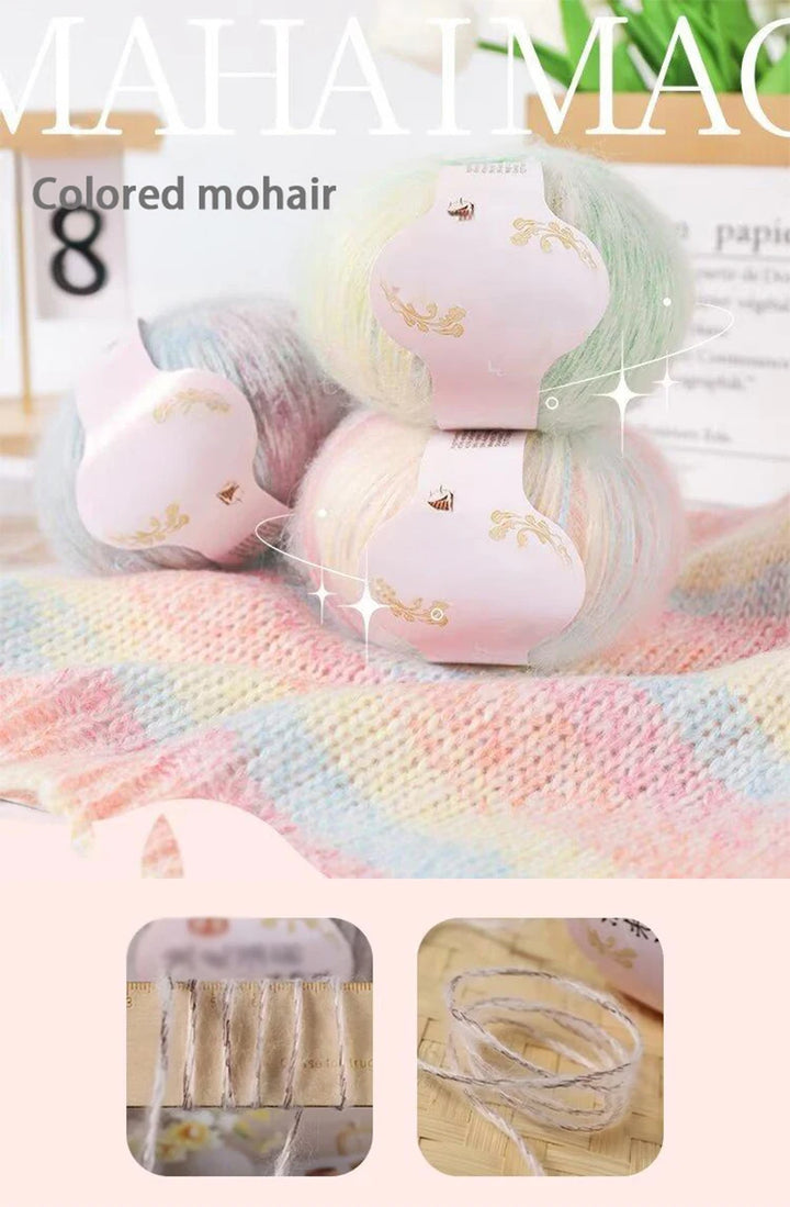 300g Gradient Alpaca Mohair Yarn Set (6 Pieces) – Soft Lightweight Knitting Yarn for Sweaters, Shawls, Hats & Scarves