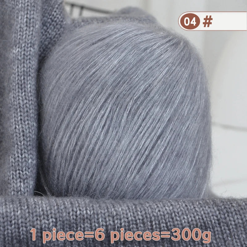 300g High-Quality Cashmere Yarn – Lightweight Multi-Color Yarn for Sweaters, Jackets, Scarves & Hats (6pcs Pack)