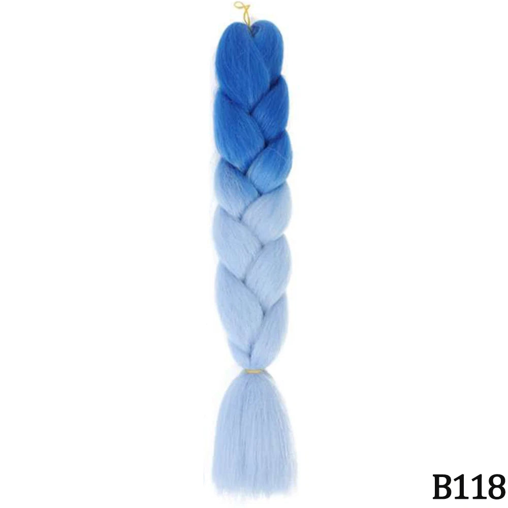 24 Inch Jumbo Braids Extensions – Synthetic Afro Ombre Kanekalon Braiding Hair for Children 22