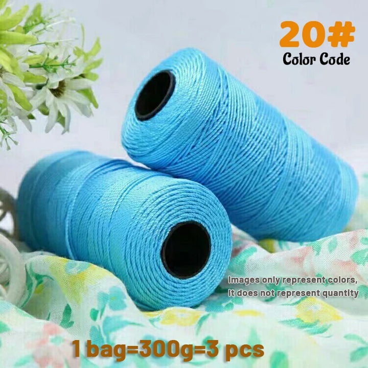 300g Summer Crochet Yarn – Handmade DIY Yarn for Hats, Bags & Home Accessories (3 Pieces/Pack)