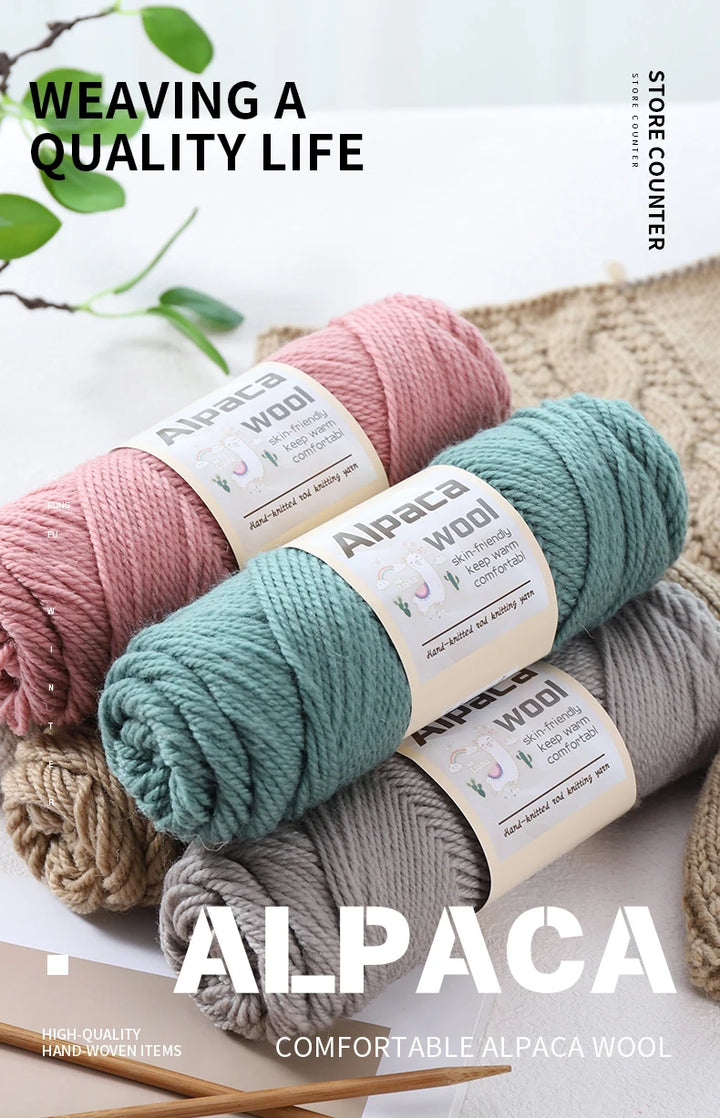 450g Alpaca Wool Yarn Set (6 Pieces) – Thick Knitting Yarn for Sweaters, Shawls, Hats & Winter Crafts