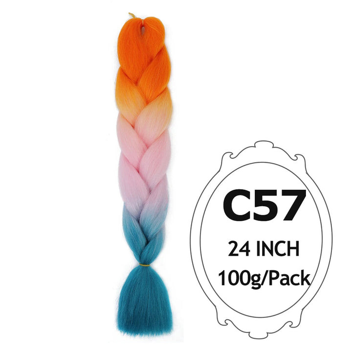 Ombre Braiding Hair 24 Inch – Colorful Jumbo Synthetic Braiding Hair Extensions for Women (Purple, Pink, White, Red, Blue)
