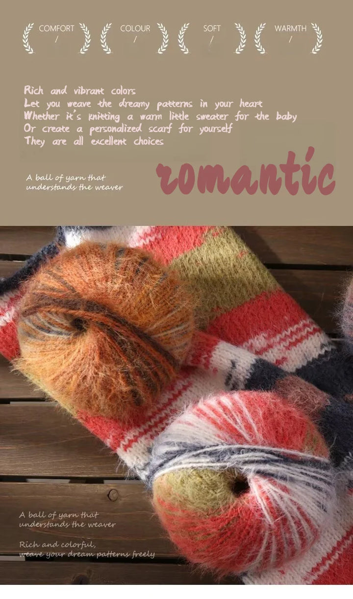 300g Xuebao Gradient Plush Yarn (3 Pieces) – Soft Warm Knitting Yarn for Scarves, Hats, Gloves & Blankets