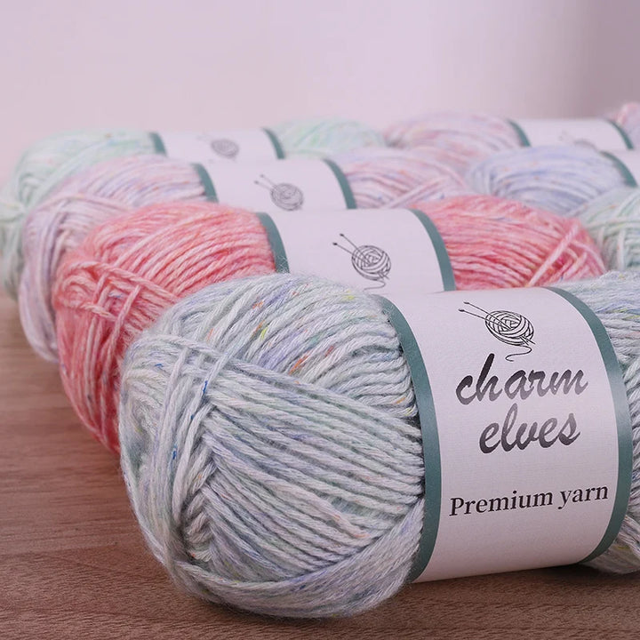 150g Colorful Dot Spray Yarn – Medium-Thick Cotton Yarn for Hand-Knitting (3 Pcs / Pack)