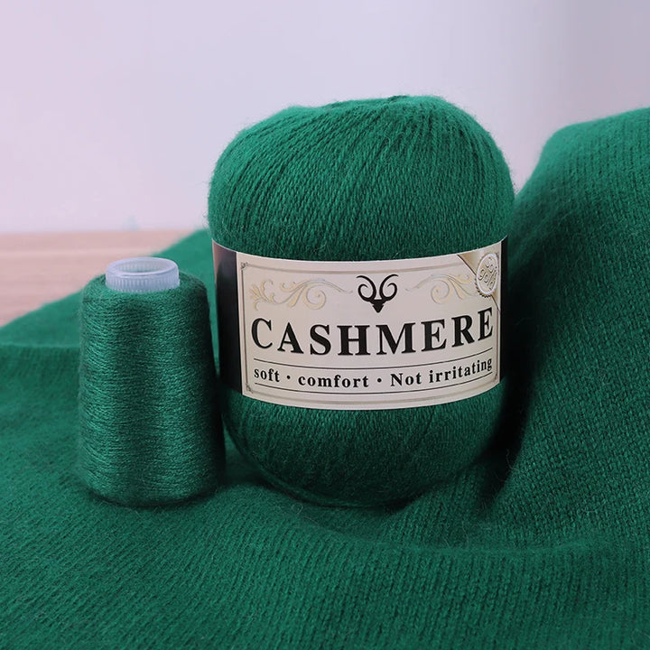 Handmade Cashmere Wool Yarn Set – 50g Main Yarn + 20g Auxiliary Yarn for Sweaters, Scarves & Hats
