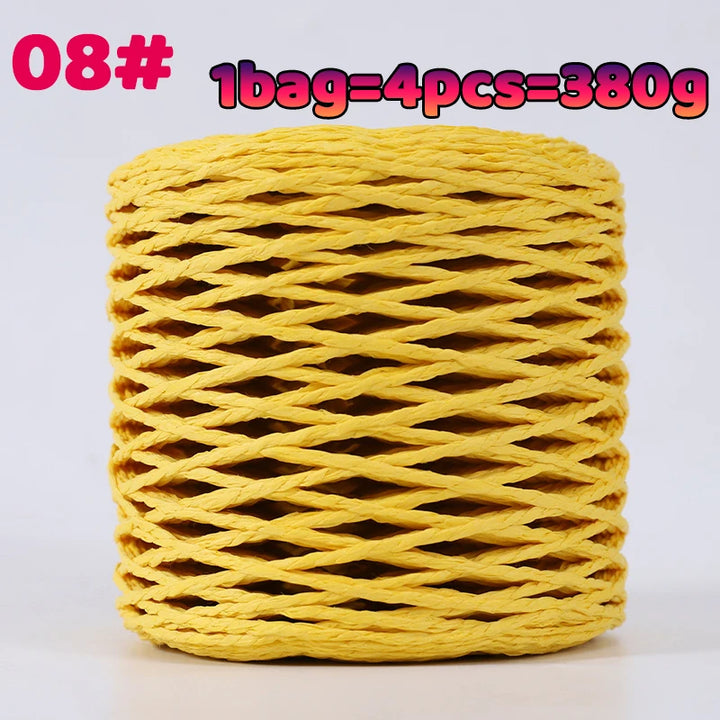 380g Bamboo Fiber Raffia Yarn – Straw Paper Yarn for Summer Hats, Bags & DIY Crafts