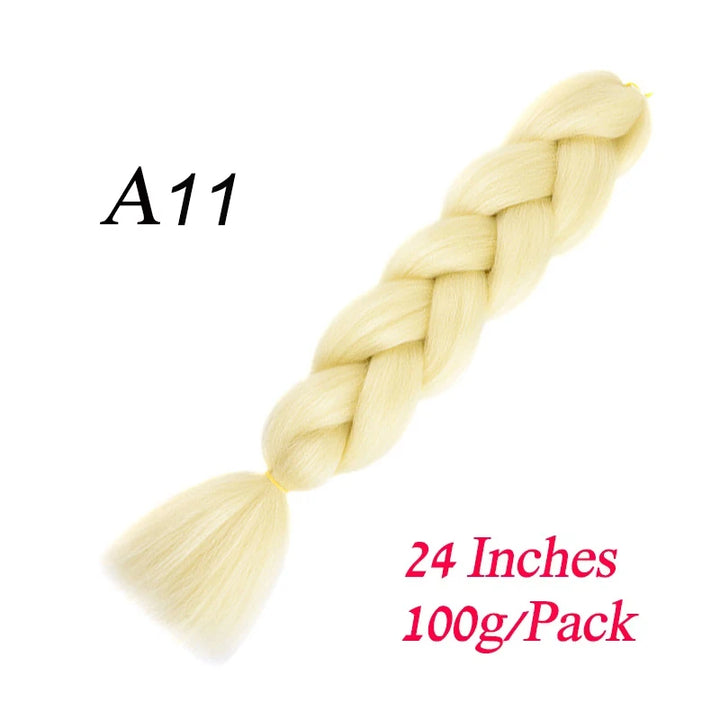 24 Inch Synthetic Ombre Braiding Hair – Jumbo Braid Extensions for DIY Hairstyles (Blue/Grey)