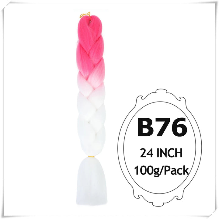 Pre-Stretched Jumbo Braiding Hair – 24 Inch Ombre Purple Synthetic Crochet Extensions for Women