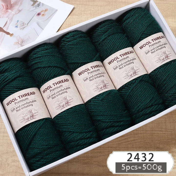 500g Thick Alpaca Wool Yarn – 245 Needle Knitting Yarn for Sweaters, Jackets & Accessories