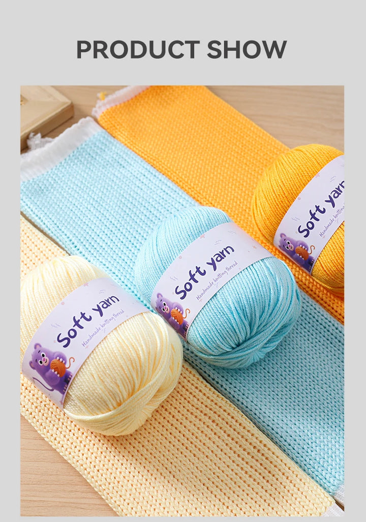 300g Soft Thin Yarn Balls – Lightweight Hand-Knitting Yarn for Sweaters, Hats, Scarves & DIY Crafts (6pcs Pack)