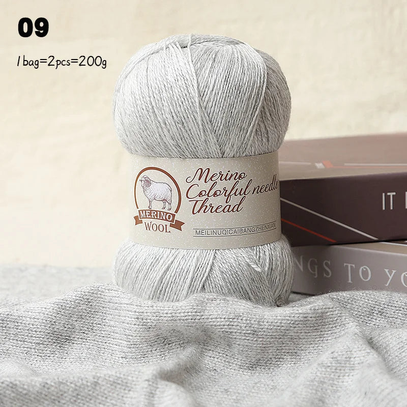 Solid Color Medium-Thick Cashmere Blend Yarn – Soft Luxury Yarn for Sweaters, Scarves & Handmade Crafts