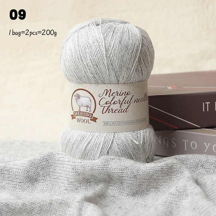 Solid Color Medium-Thick Cashmere Blend Yarn – Soft Luxury Yarn for Sweaters, Scarves & Handmade Crafts