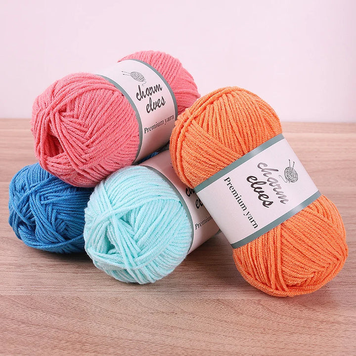 300g Multi-Color Acrylic Milk Yarn – Soft & Strong Knitting Yarn Balls (6 Pieces/Pack)