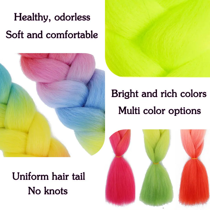24” Synthetic Yaki Braids – Kanekalon Ombre Jumbo Braiding Hair Extensions 22