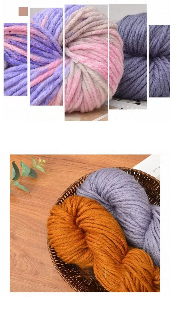 500g Extra Thick Polyester Yarn (2 Skeins) – Chunky Knitting Yarn for Sweaters, Hats, Cushions & DIY Crafts