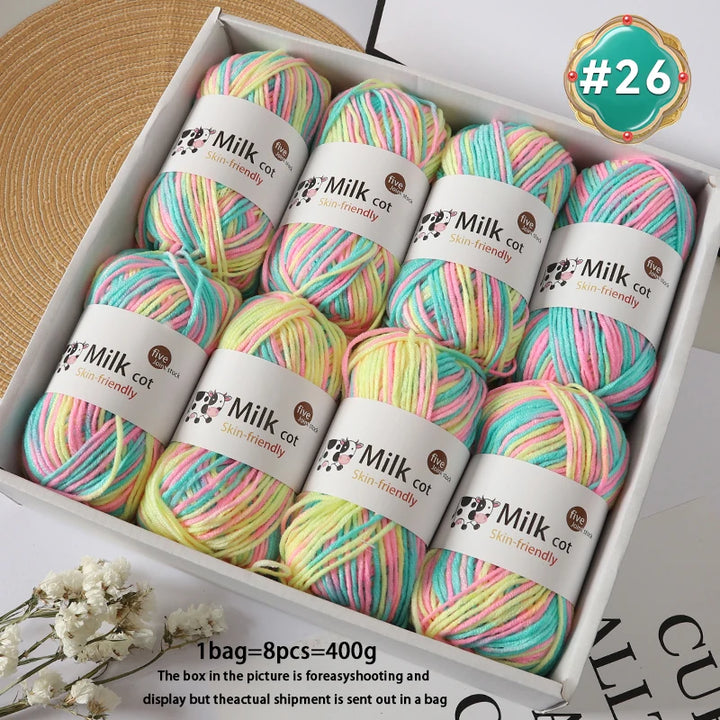 Colorful 5-Strand Gradient Yarn – Multi-Color Segment-Dyed Knitting Yarn for Sweaters, Hats, Scarves & DIY Crafts
