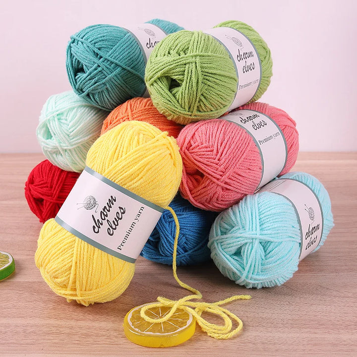 300g Multi-Color Acrylic Milk Yarn – Soft & Strong Knitting Yarn Balls (6 Pieces/Pack)