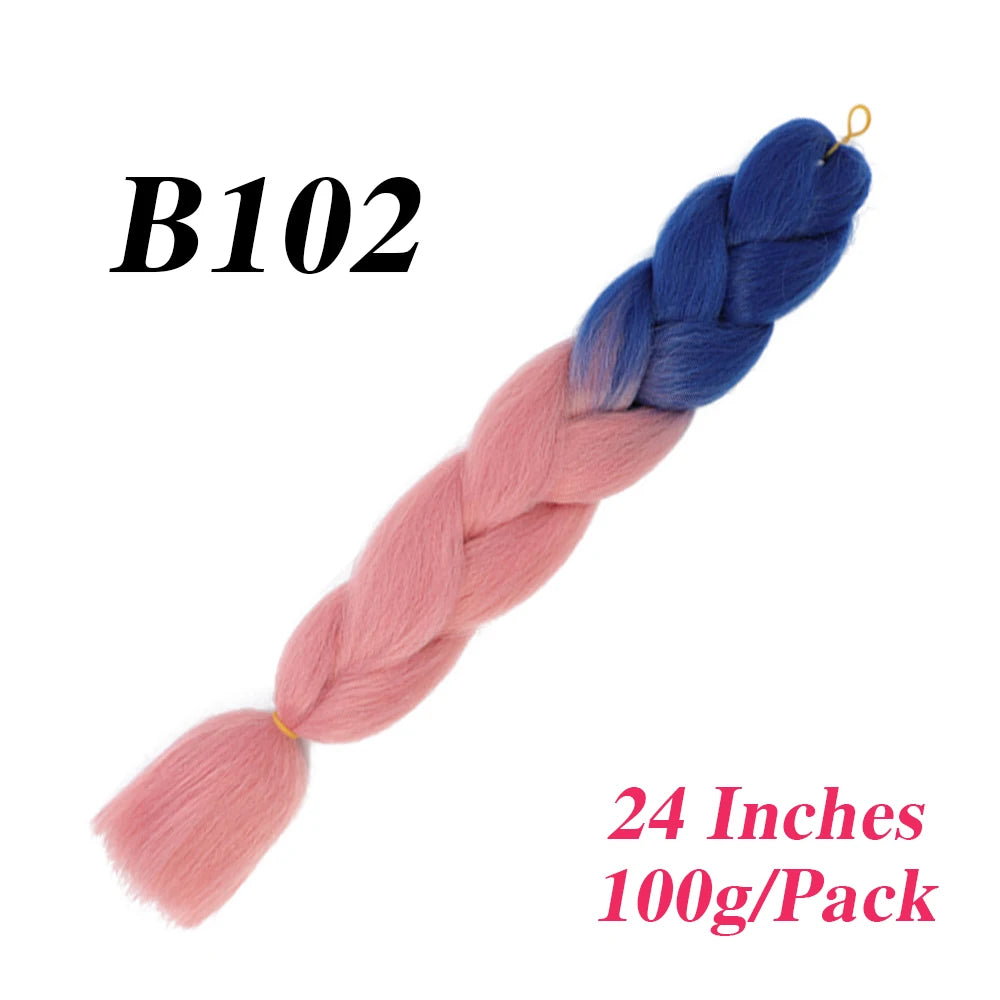 24 Inch Jumbo Braiding Hair – Afro Ombre Synthetic Extensions for Children’s Braids (100g) 33
