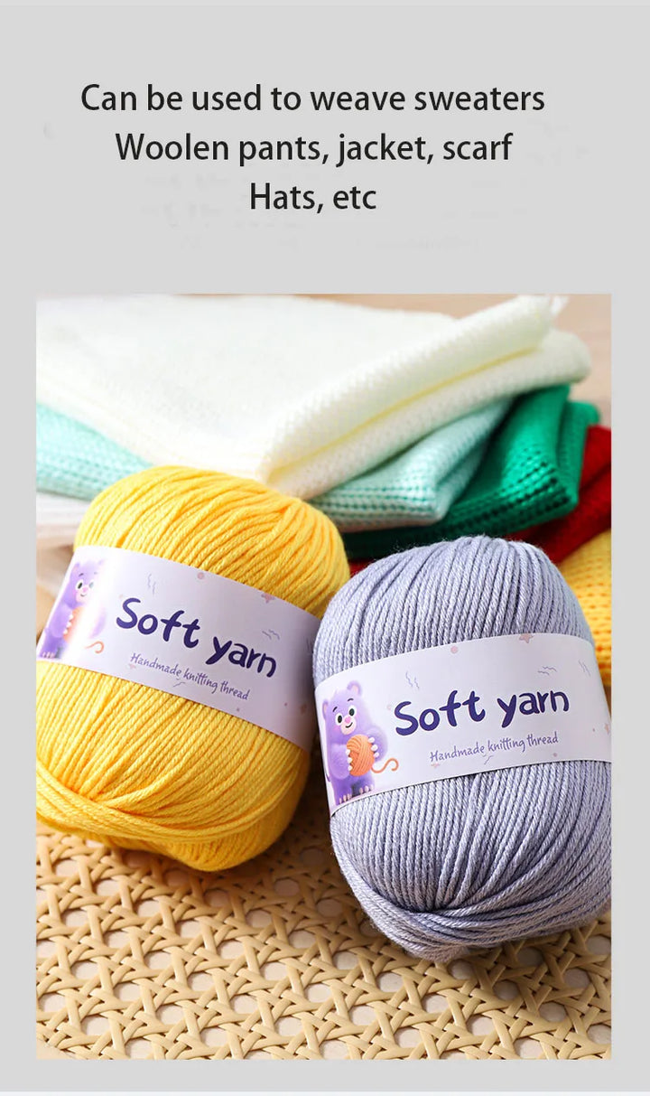 300g Soft Thin Yarn Balls – Lightweight Hand-Knitting Yarn for Sweaters, Hats, Scarves & DIY Crafts (6pcs Pack)