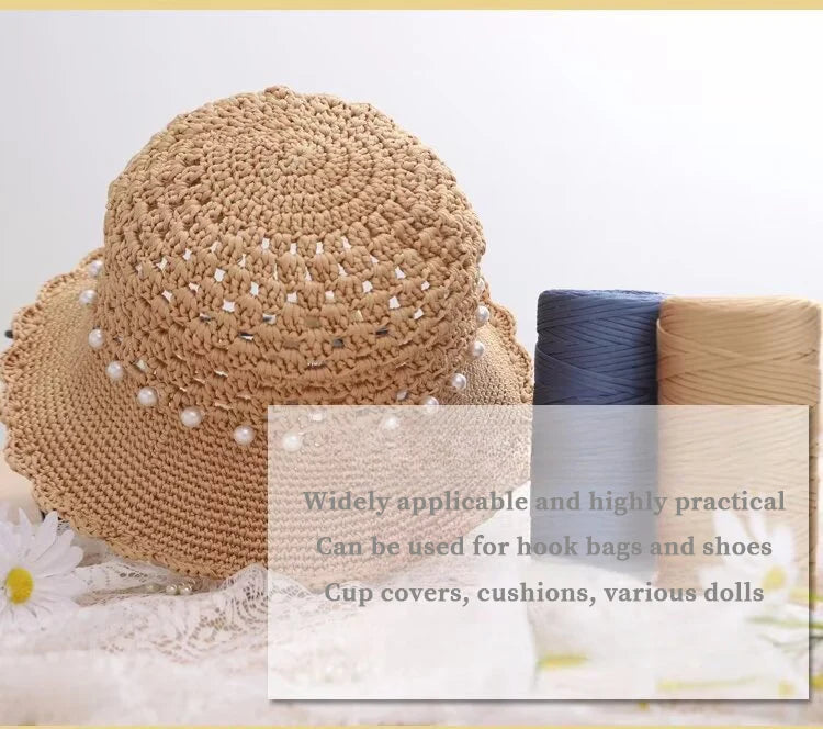 250g Lightweight Flat Ribbon Yarn – Hollow Crochet Yarn for Summer Hats, Bags & DIY Crafts