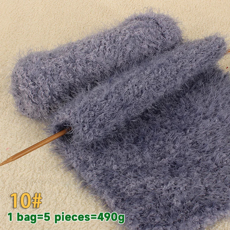 490g Imitation Fur Eyelash Yarn – Thick Roving Yarn for Sweaters, Shawls, Blankets & Cushions