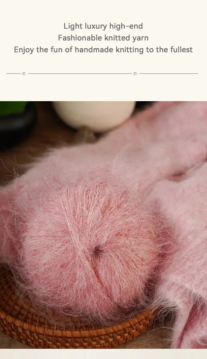 300g Long-Hair Alpaca Mohair Yarn Set (6 Pieces) – Soft Fluffy Knitting Yarn for Sweaters, Shawls & Winter Clothing