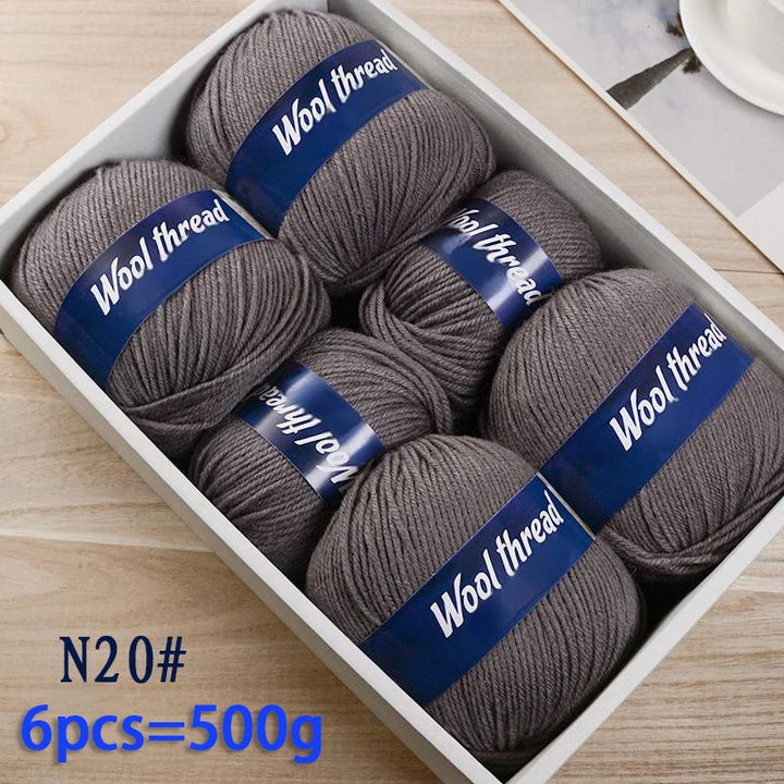500g Fine Wool & Sheep Cashmere Yarn – Soft Warm Knitting Yarn (6 Pieces/Pack)