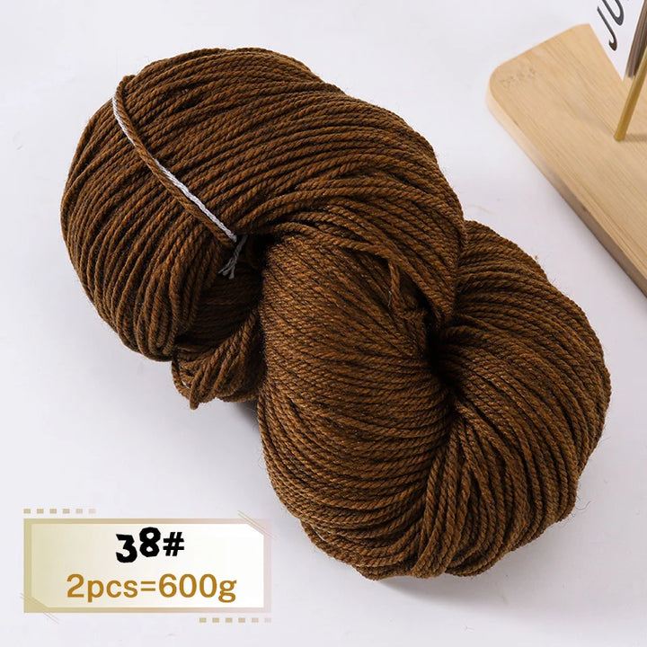 600g Thick Alpaca Wool Yarn Set (2 Pieces) – Premium Knitting Yarn for Sweaters, Scarves, Hats & DIY Crafts