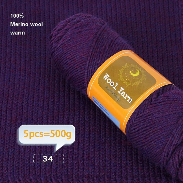 500g Colorful Alpaca Yarn – Thick Knitting Yarn for Sweaters, Coats, Scarves, Hats & Winter DIY Crafts
