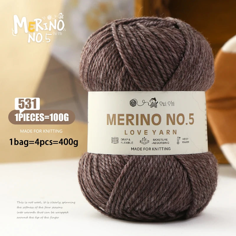 400g Alpaca Wool Blend Yarn Set (4 Pieces) – 245 Stick-Needle Medium-Thick Yarn for Sweaters, Coats, Scarves & DIY Crafts