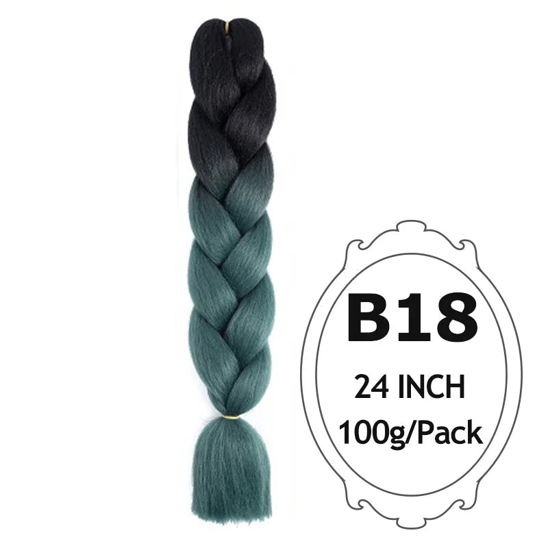 24" Pink Jumbo Braiding Hair – Yaki Texture Synthetic Bulk Extensions (Purple/Red/Green Options)