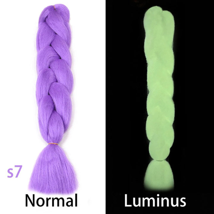 Synthetic Glowing Hair Twist Braids Ombre Color – Jumbo Braiding Hair Extensions for Women