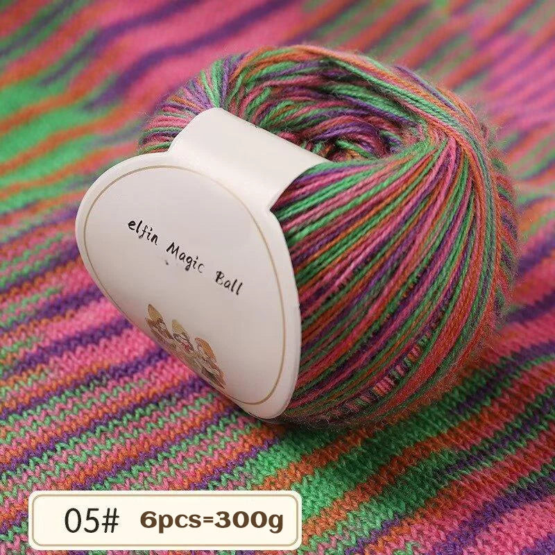 300g Premium Gradient Fine Wool Yarn – Soft Knitting & Crochet Yarn for Sweaters, Scarves, Hats & Shawls (DIY Craft Yarn Balls)