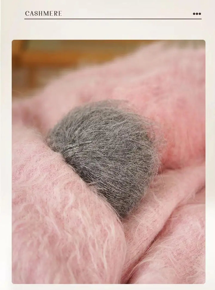 300g Long-Hair Alpaca Mohair Yarn Set (6 Pieces) – Soft Fluffy Knitting Yarn for Sweaters, Shawls & Winter Clothing