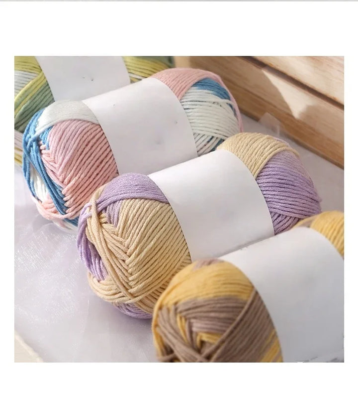 Colorful 6-Strand Gradient Yarn – Segment-Dyed Floral Pattern Yarn for Handmade Crafts