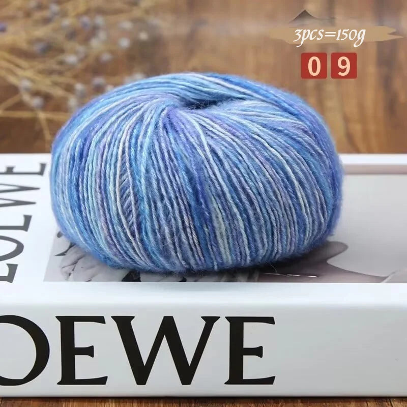 150g Camouflage Cotton Yarn – Medium-Thick Combed Yarn for Knitting & Crochet (3 Pieces/Pack)