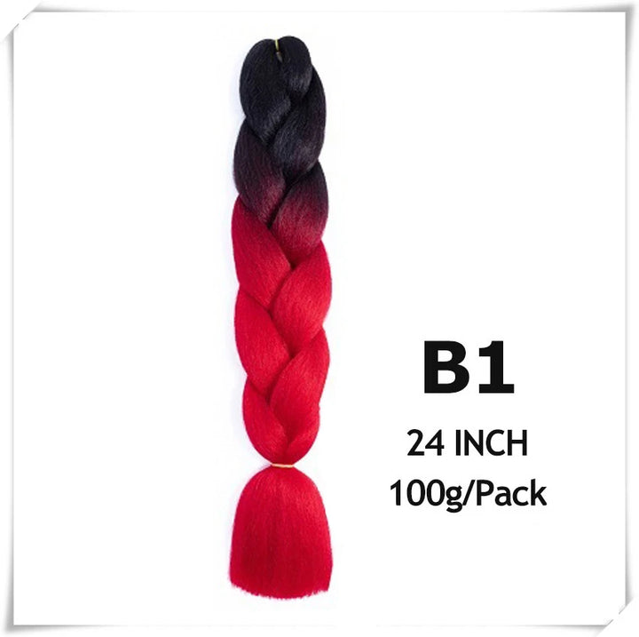 Pre-Stretched Jumbo Braiding Hair – 24 Inch Ombre Purple Synthetic Crochet Extensions for Women