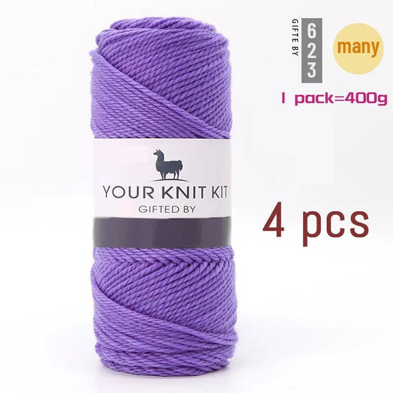 400g Alpaca Wool Yarn – Thick Pure Wool Knitting Yarn for Sweaters, Shawls & Scarves (4 Pieces/Pack)