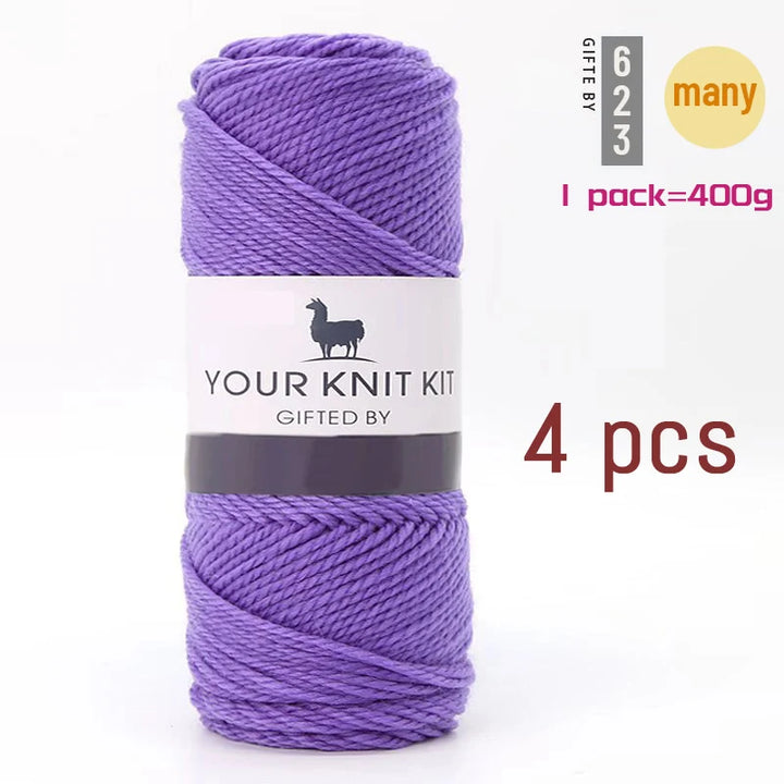 400g Alpaca Wool Yarn – Thick Pure Wool Knitting Yarn for Sweaters, Shawls & Scarves (4 Pieces/Pack)