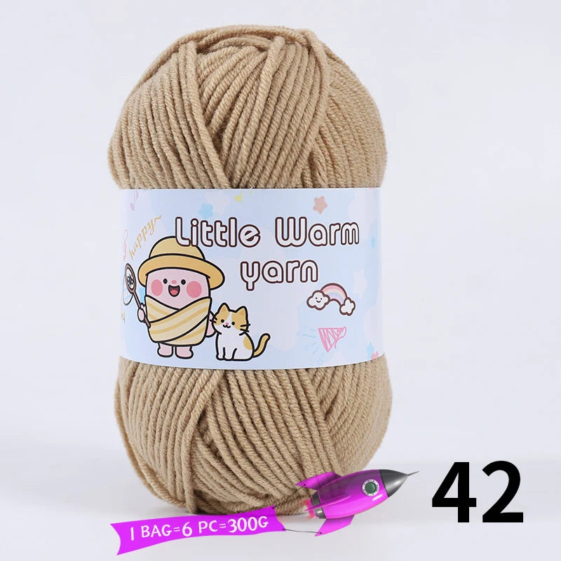 300g Medium-Thick Soft Yarn – DIY Hand-Knitting Yarn Balls for Sweaters, Hats & Crafts (6 Pieces / Pack)