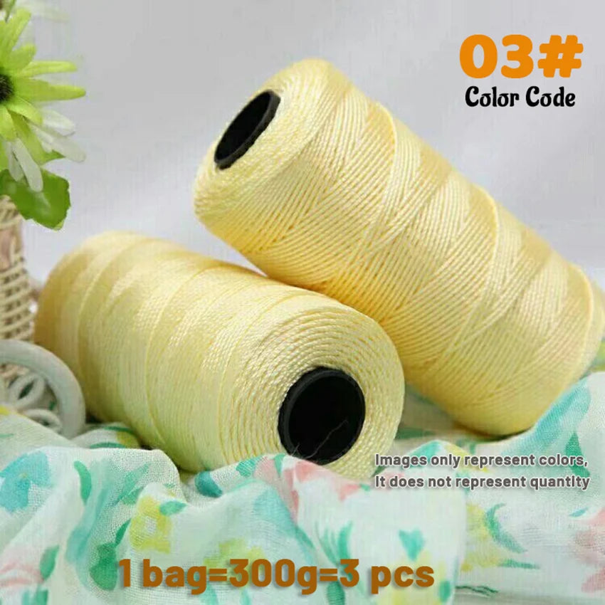 300g Summer Crochet Yarn – Handmade DIY Yarn for Hats, Bags & Home Accessories (3 Pieces/Pack)