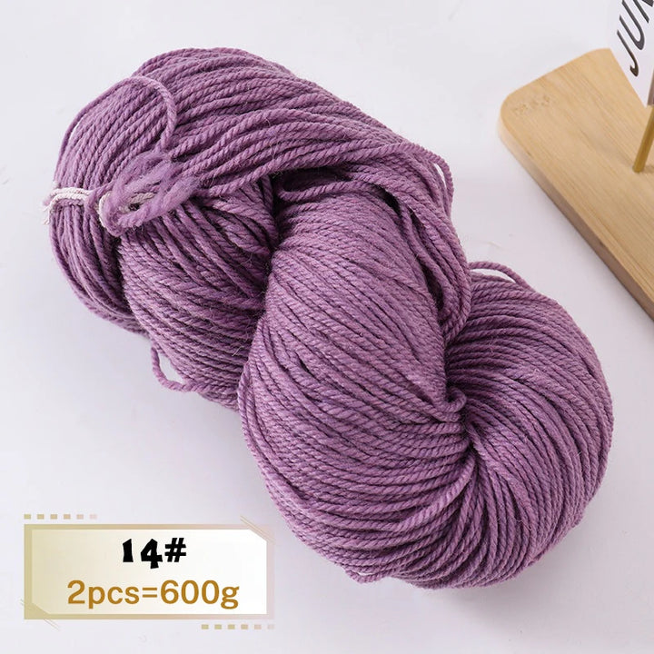 600g Thick Alpaca Wool Yarn Set (2 Pieces) – Premium Knitting Yarn for Sweaters, Scarves, Hats & DIY Crafts
