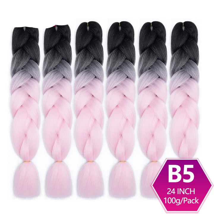 24 Inch Synthetic Jumbo Braiding Hair – Yaki Texture Extensions for Box & Twist Braids