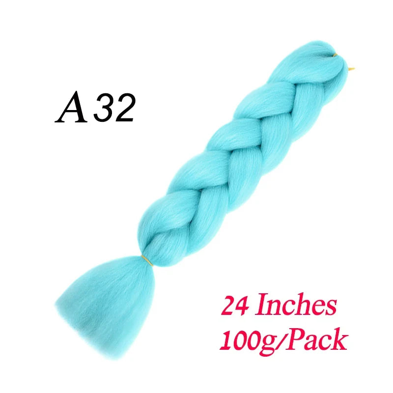 24 Inch Synthetic Ombre Braiding Hair – Jumbo Braid Extensions for DIY Hairstyles (Blue/Grey)